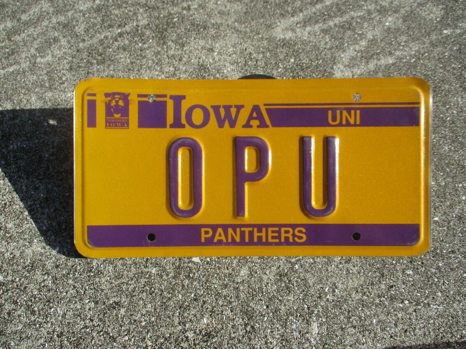 Iowa UNI Panthers vanity license plate  #   O  P  U
