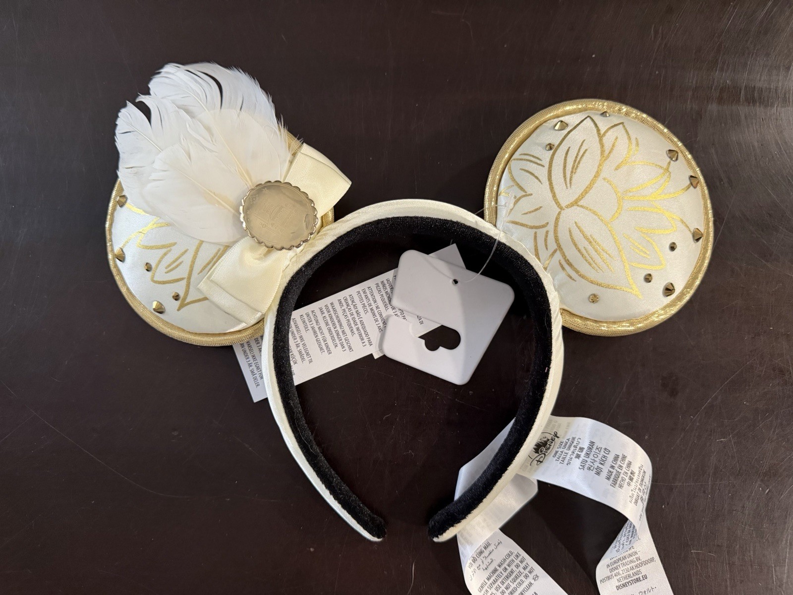 NWT Rare Disney Tiana White Feather Ears New
