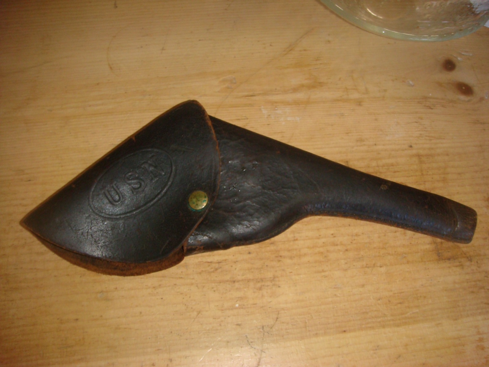 Pre-WWI US Navy Leather Flap Holster Colt .38 DA Revolver - Original