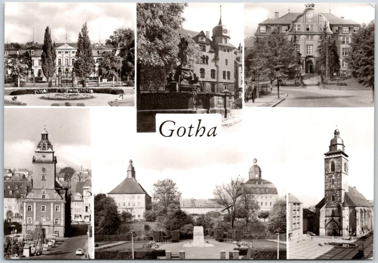 Gotha Germany Historic Buildings and Landmarks Sepia Tone Real Photo Postcard