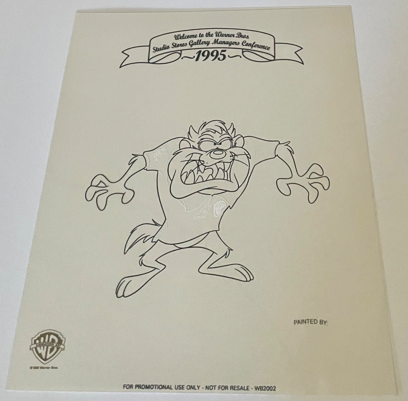 Warner Bros Tasmanian Devil Model Outline Pre Production Cel Looney Tunes Rare