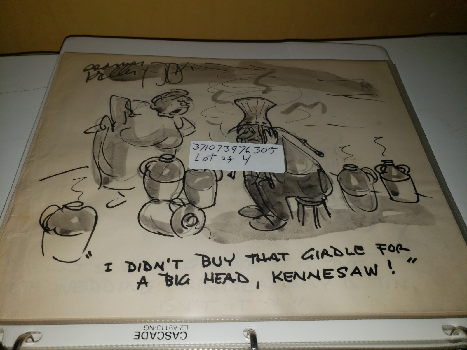 Vtg 1950s-1960s REAMER KELLER Cartoon Comic Archive Orig Art Lot + 1969 Letter