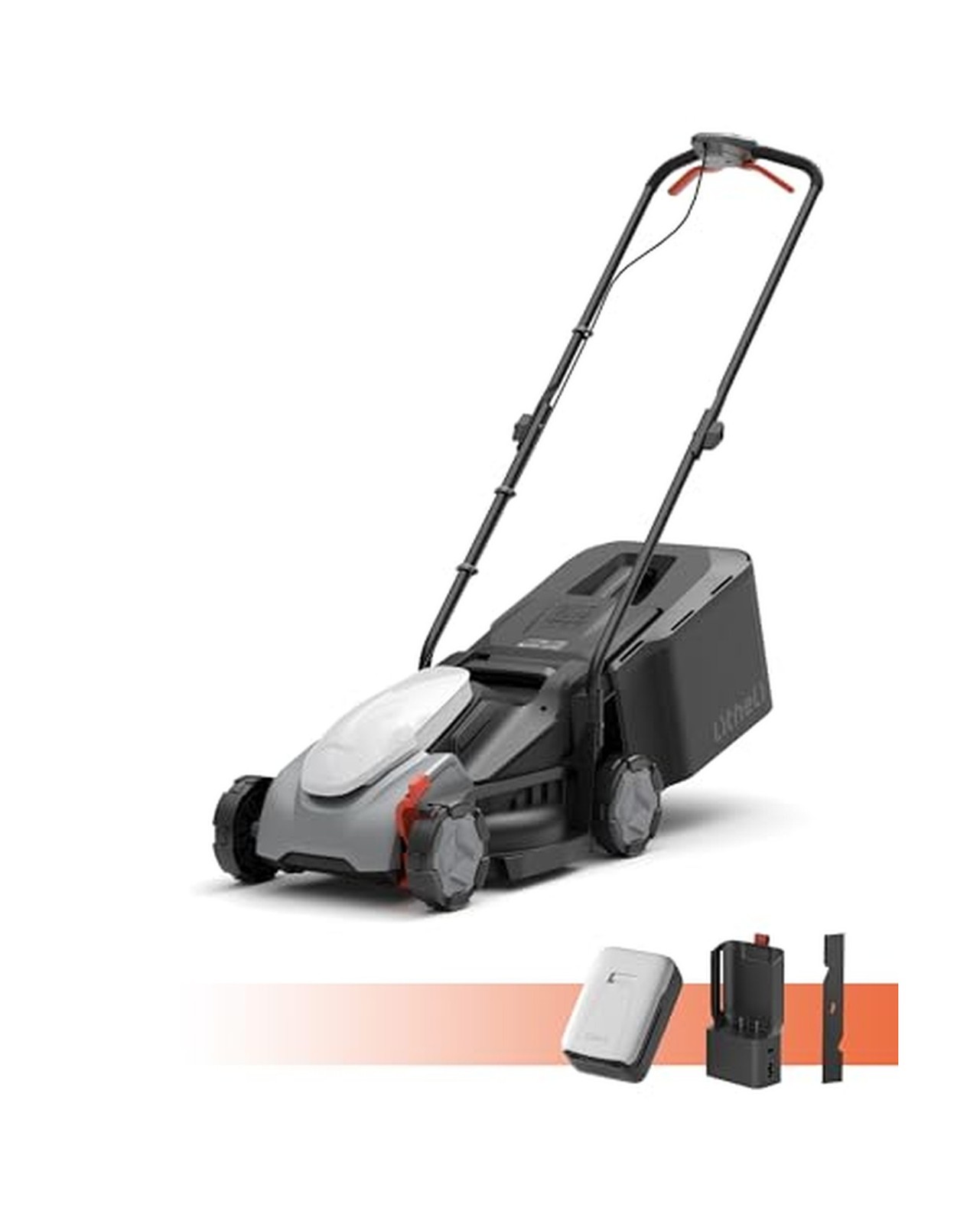 Litheli 14 Inch Cordless Lawn Mower, 5.0Ah Battery Powered Push Mower with Br...