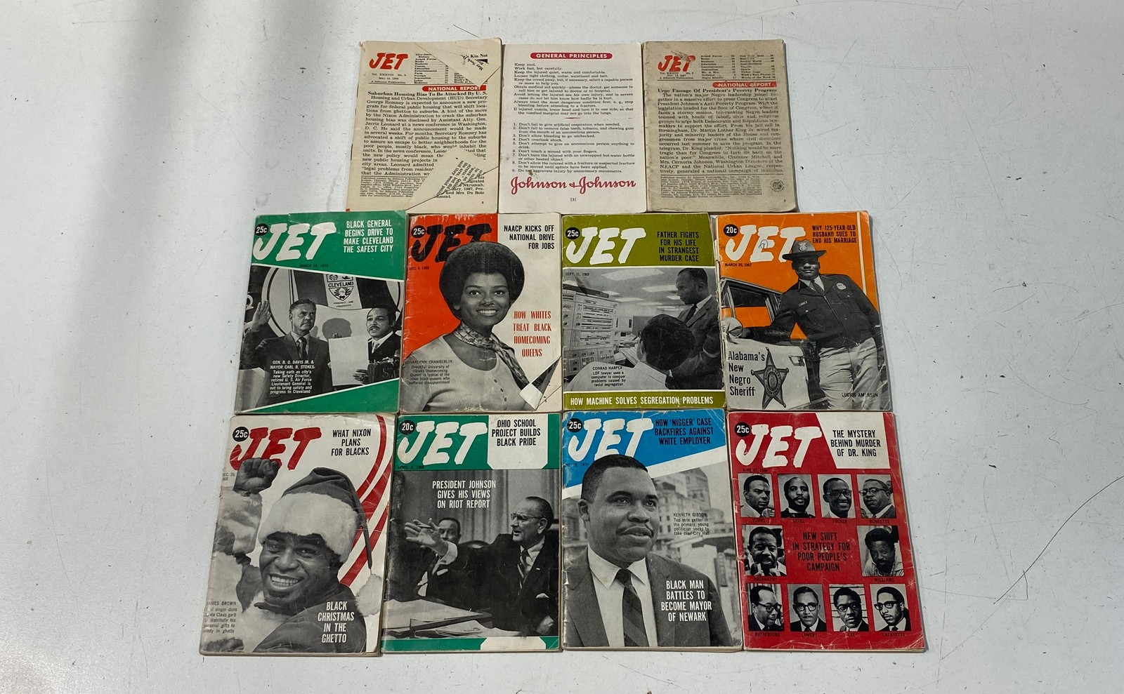 JET Magazine Lot Vintage 1967-1970 African American History MLK James Brown 11pc