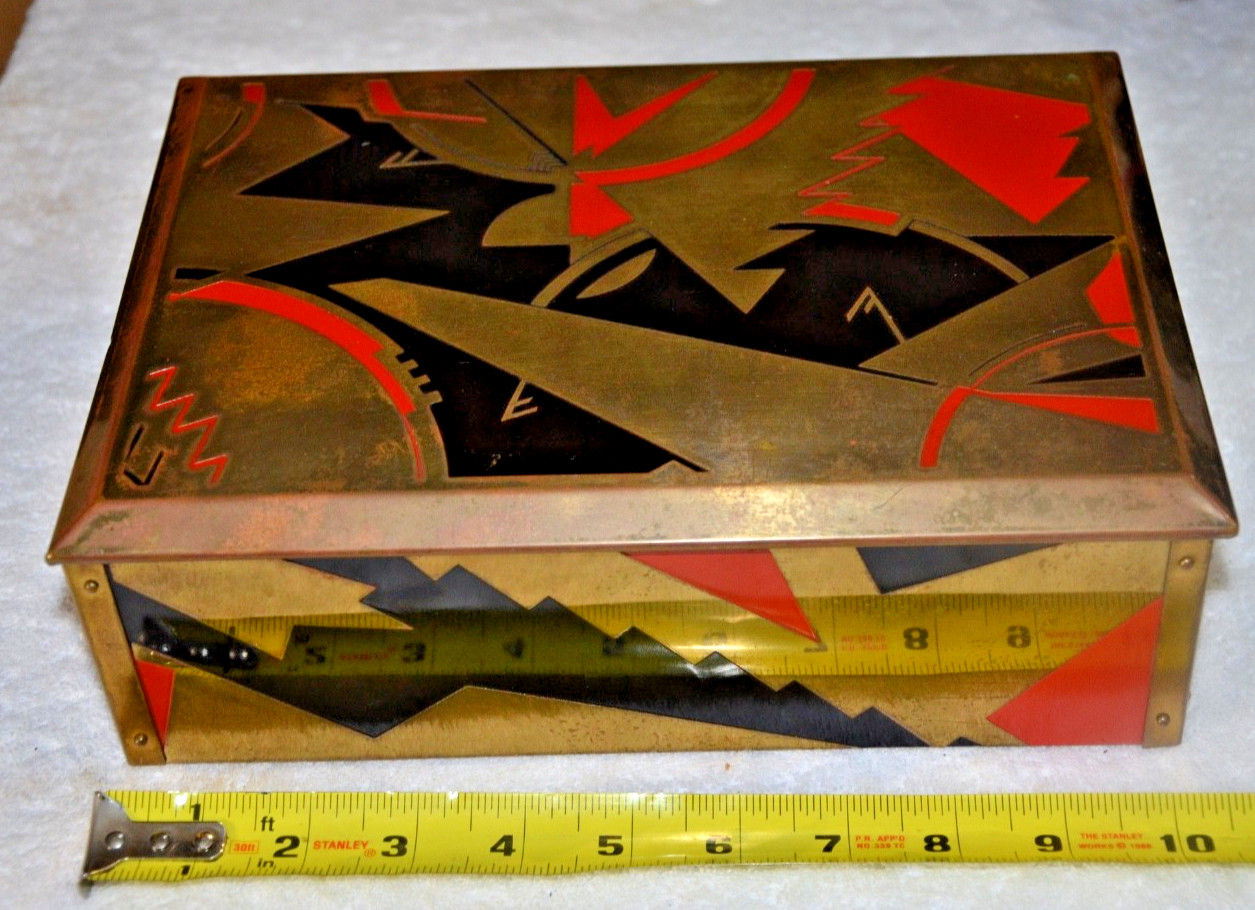 1920/30s Bauhaus Stunning Art Deco Modernist enamel jewelry box