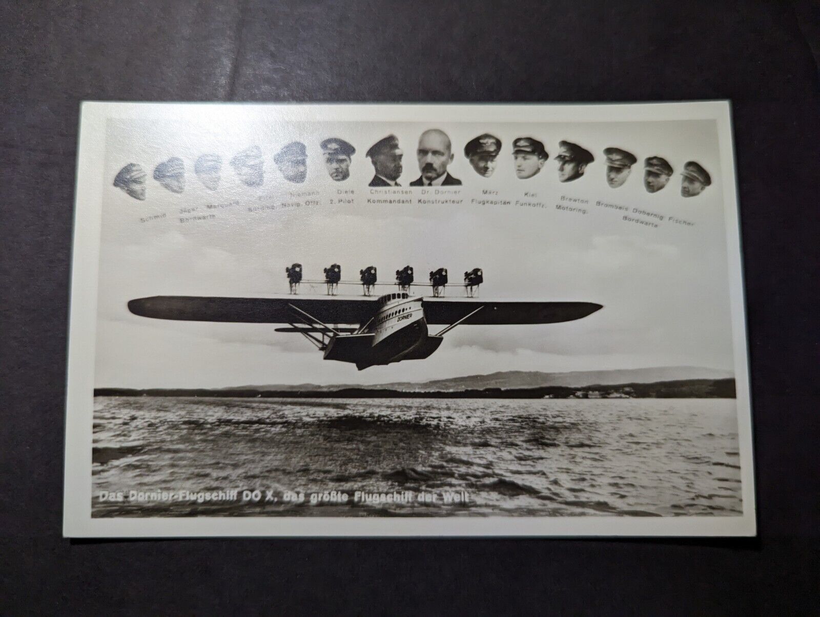 Mint Germany Aviation Dornier DOX RPPC Postcard Flight Crew