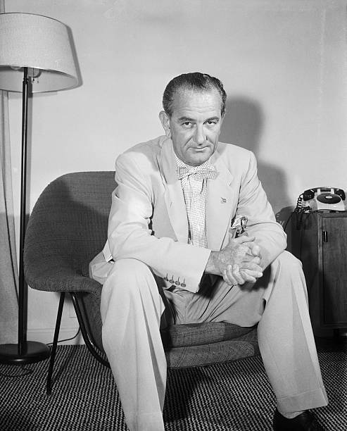 Lyndon B Johnson Full Length Photo Chicago 1950 Senator Old Photo