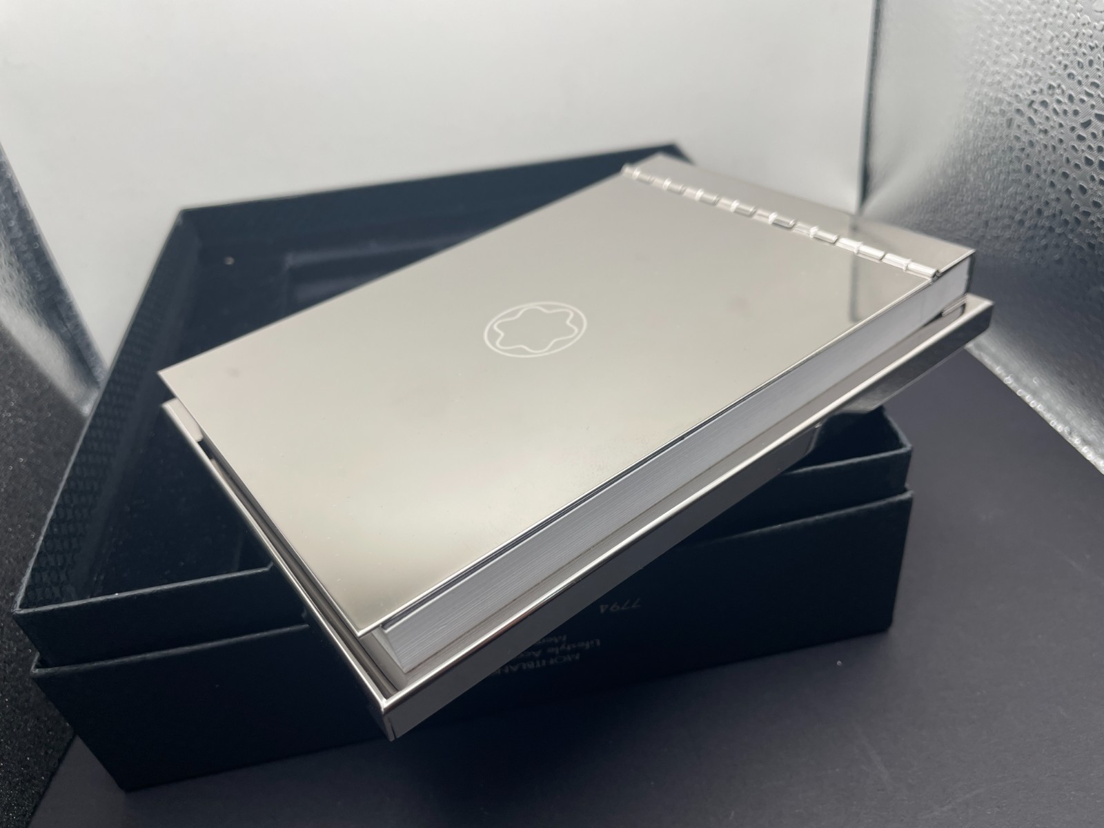 Montblanc Lifestyle Desk Accessories Polished Silver Memo Pad Paper 7794 $595