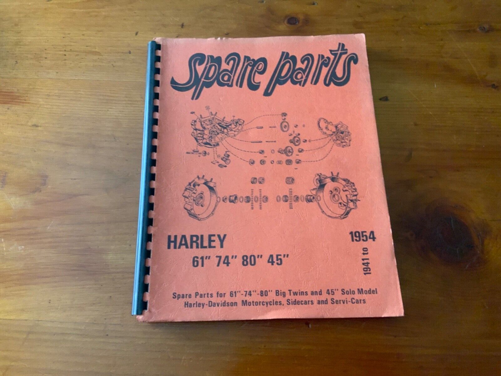 Genuine Harley Davidson Original 1941 - 1954 Spare Parts Catalog Manual Book