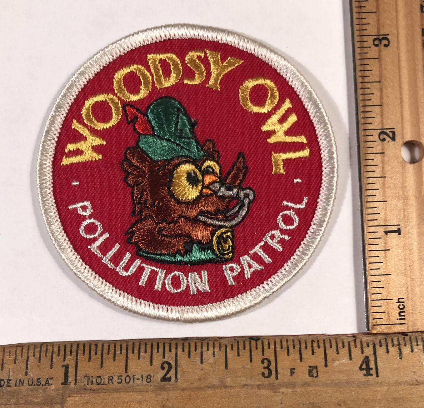Vintage Woodsy Owl Pollution Patrol Embroidered Patch US Forest Service