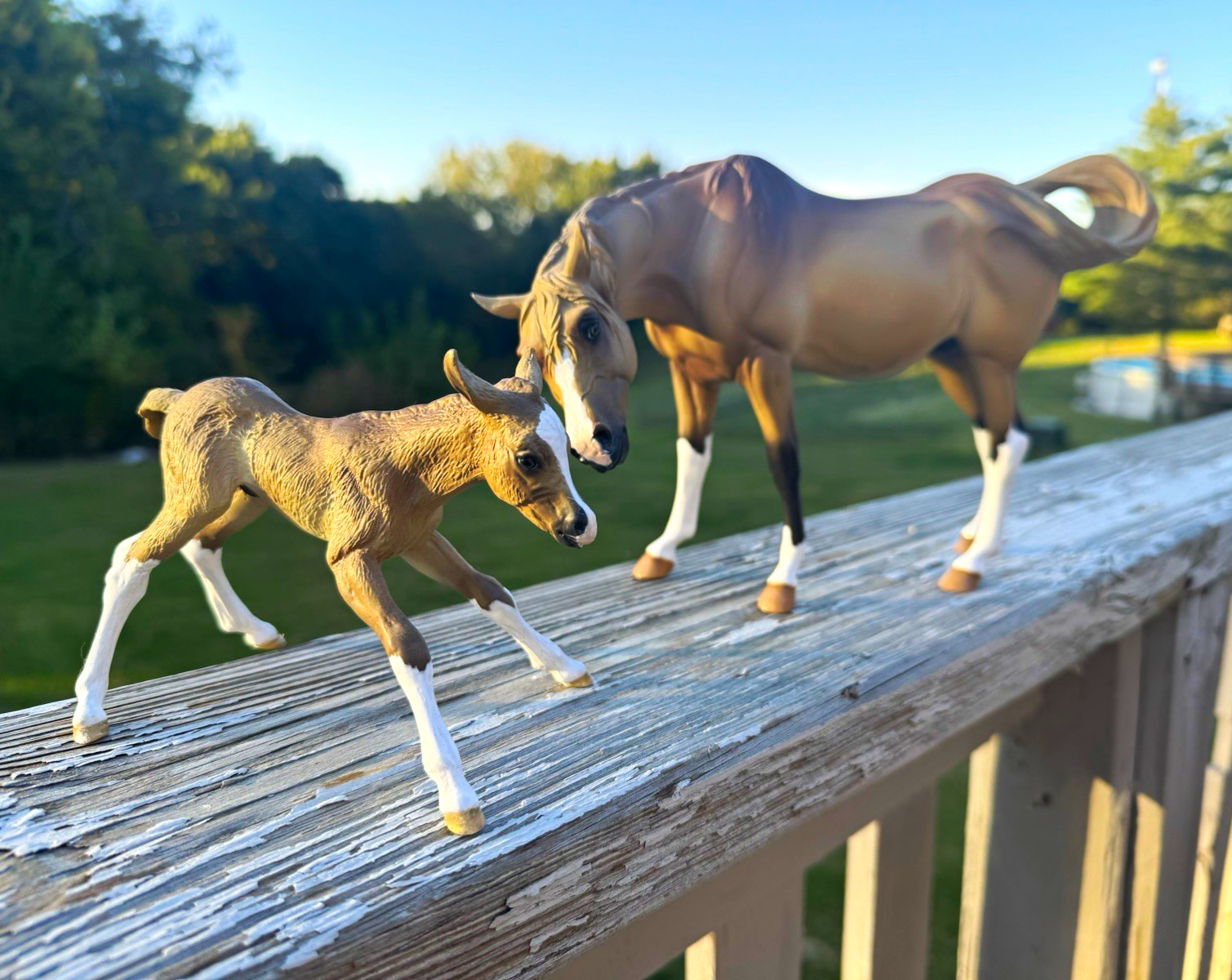 OOAK Breyer Susecion and Le Fire, tan and white custom OOAK Breyer Susecion and Le Fire, tan and white custom