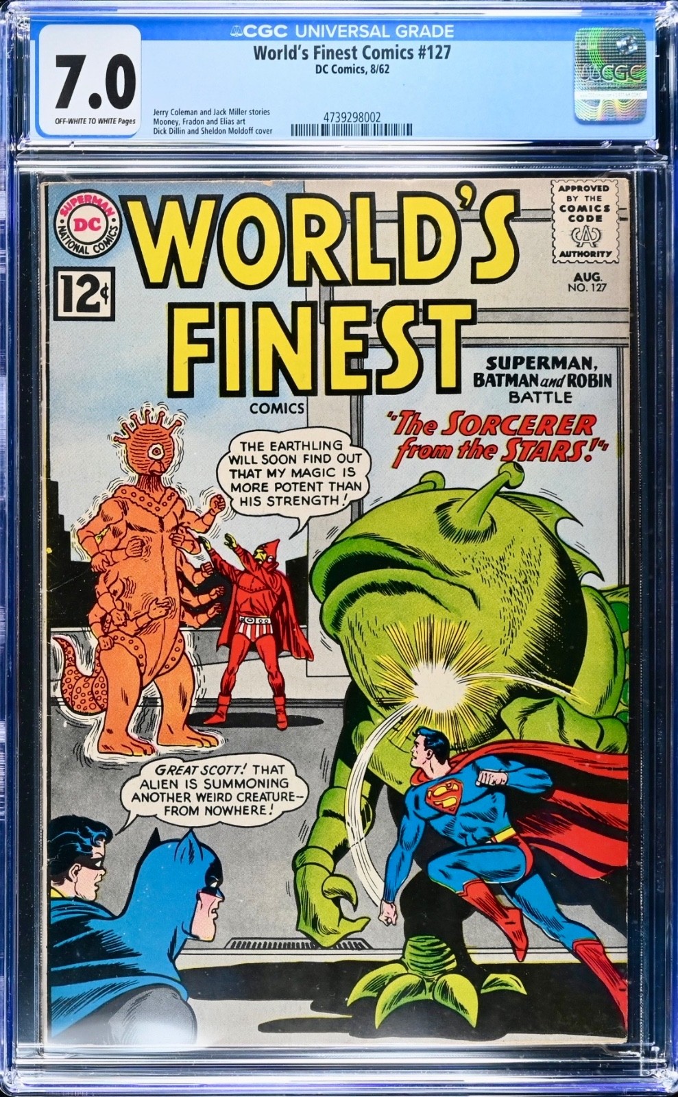 World\'s Finest Comics #127  1962 CGC Graded 7.0 Just Graded-New Holder