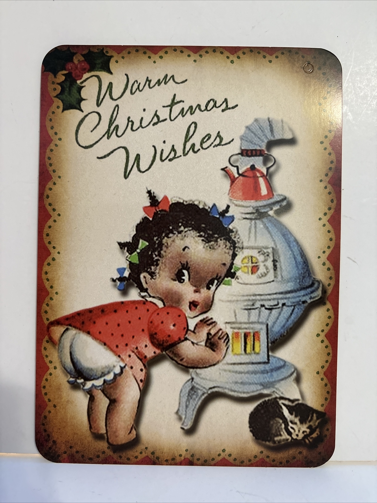 Christmas Wall Decor Holiday Vintage Style Die Cut Cardboard 5.5 X 7.5”