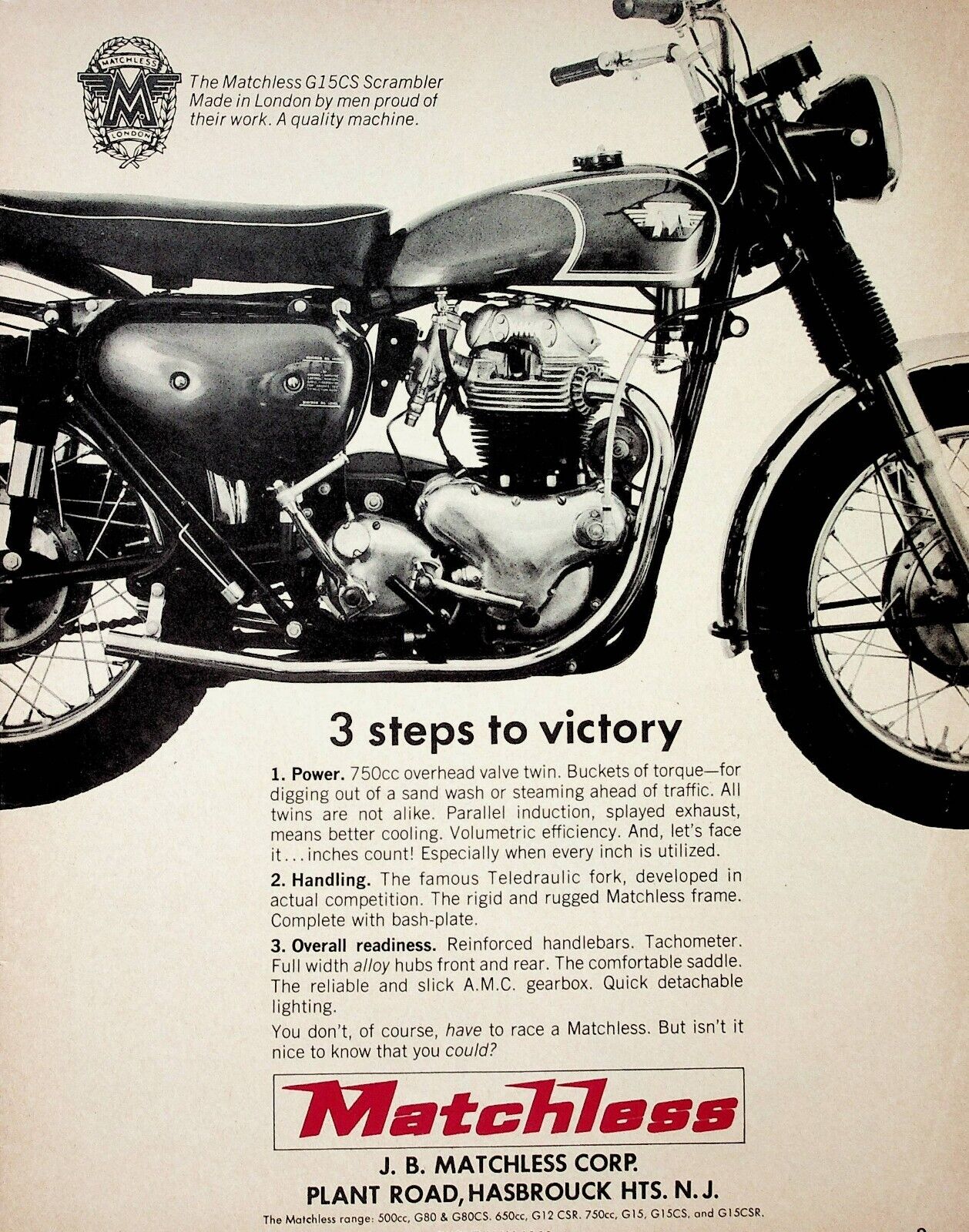 1966 Matchless G15CS Scrambler - Vintage Motorcycle Ad