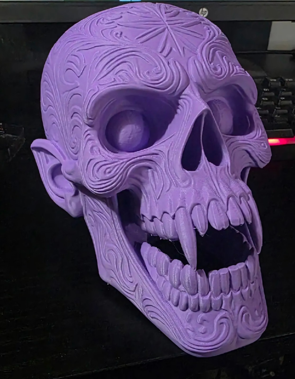 Gothic Vampire Skull 3D Printed