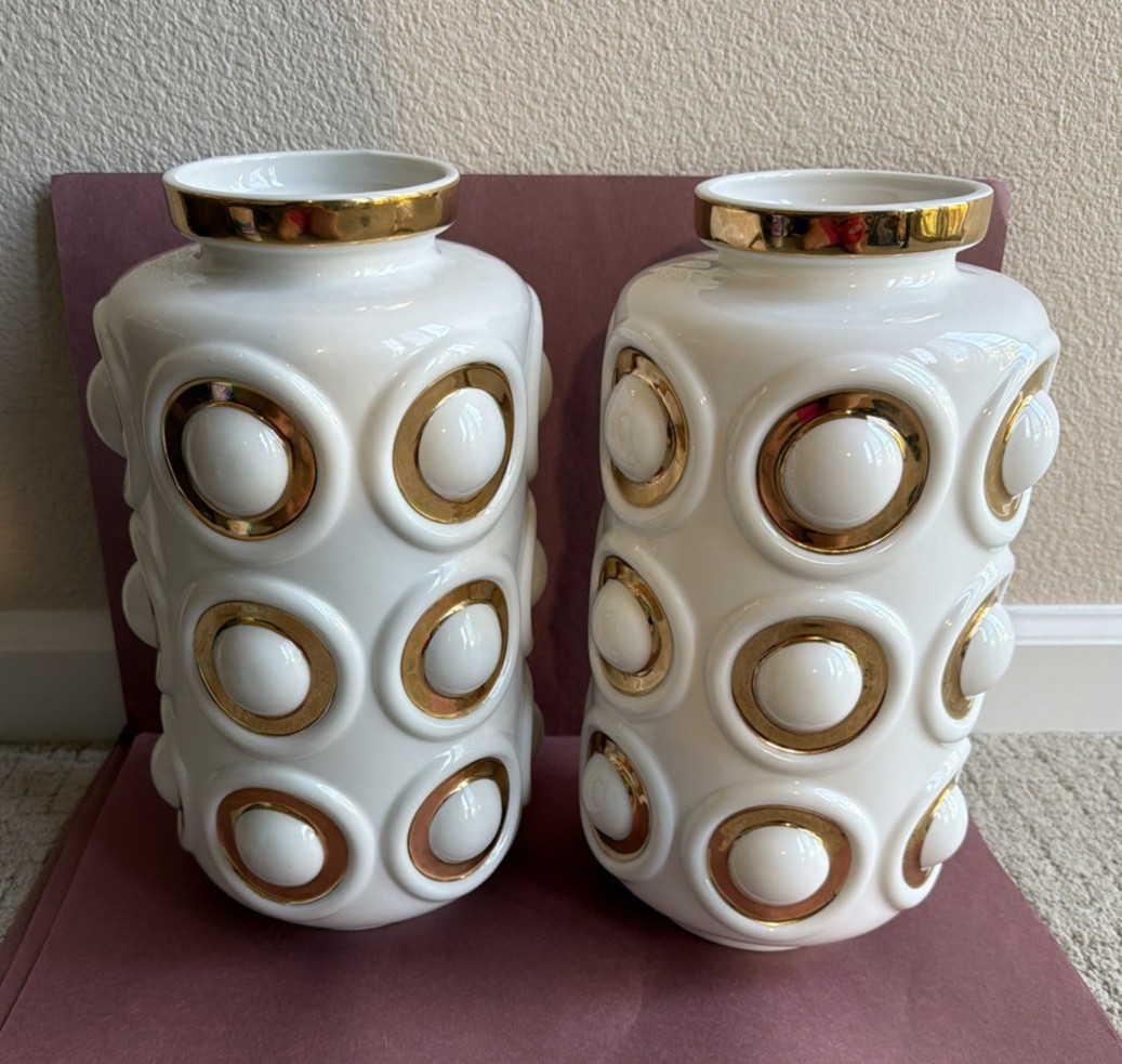 TWO Jonathan Adler Futura Circles Vases