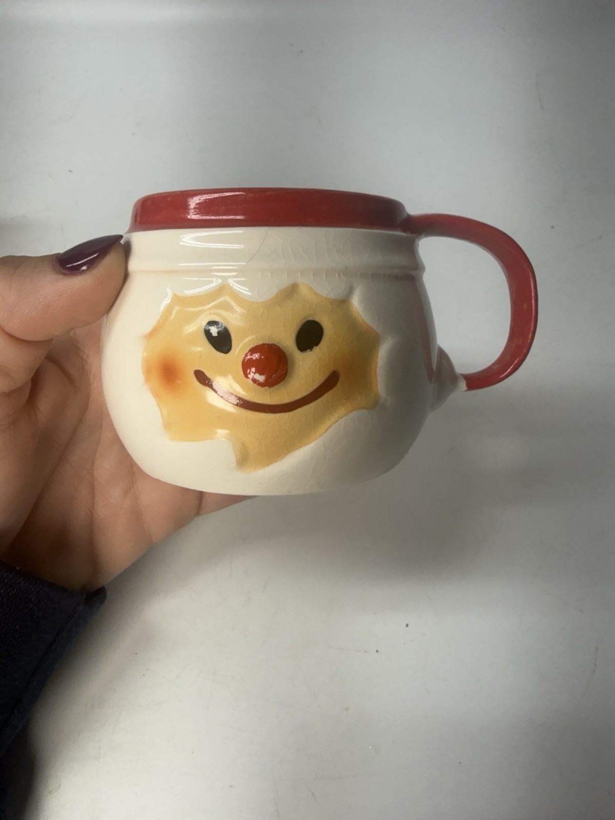 Vintage 60s Holt Howard Cloud Santa Mugs RARE Handled Cups