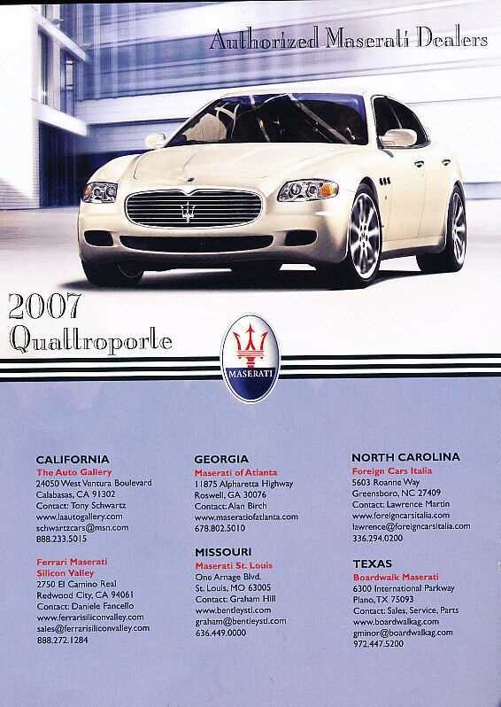 2007 Maserati Quattroporte - intro - Classic Vintage Advertisement Ad PE100