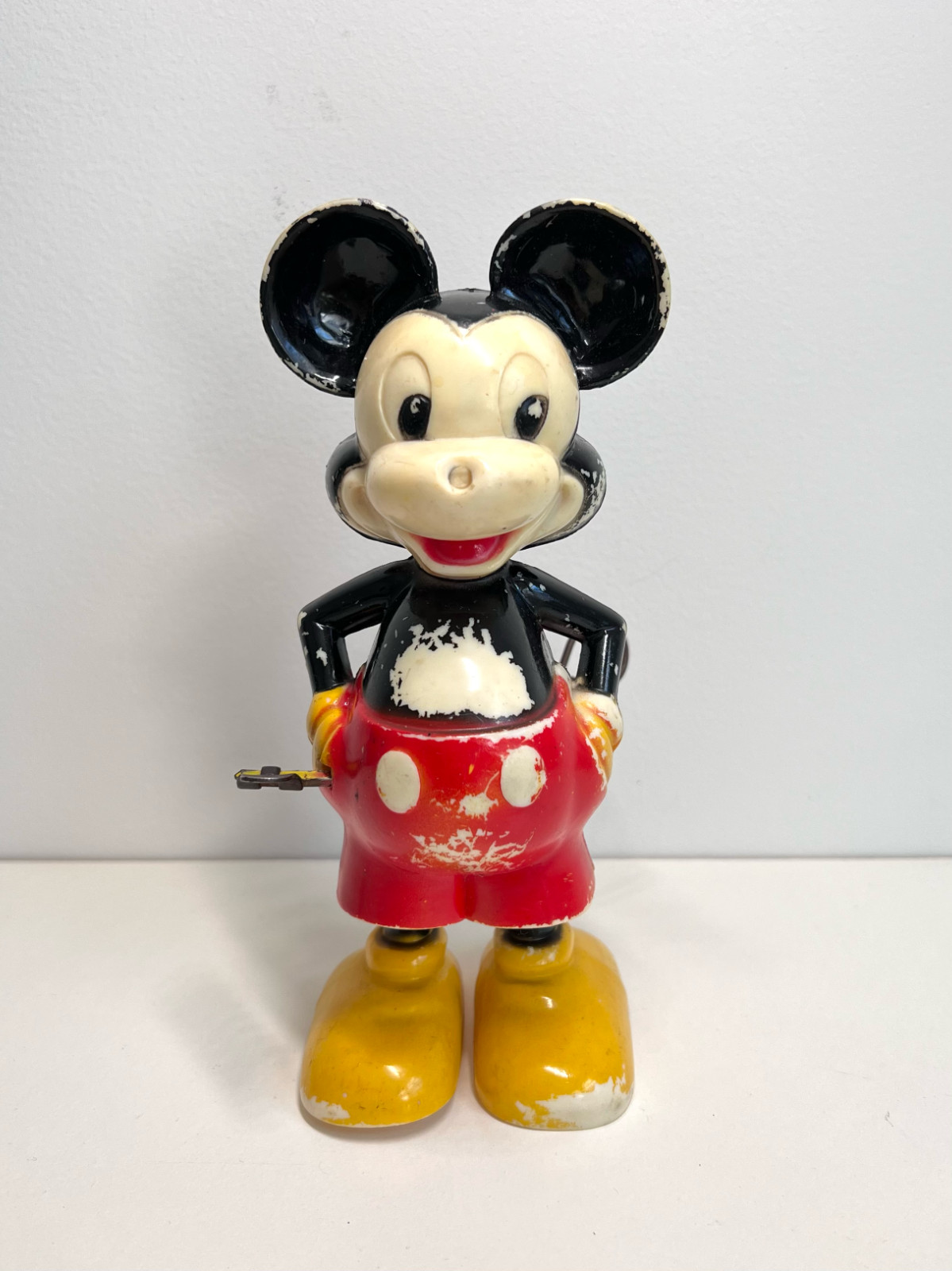 Vintage Marx Mickey Mouse Wind-Up Plastic Toy Whirling Spin Tail - WORKING