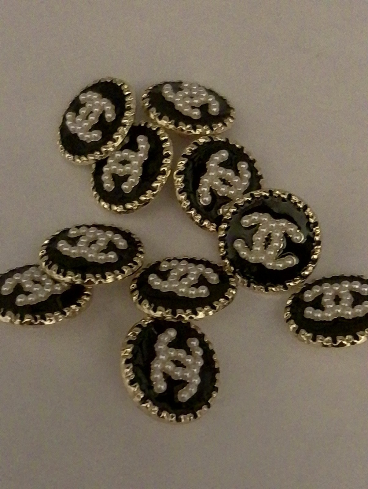 Lot Of ten 16Mm Designer Cc Vintage Button Gold Tone Chanel 10 BUTTONS