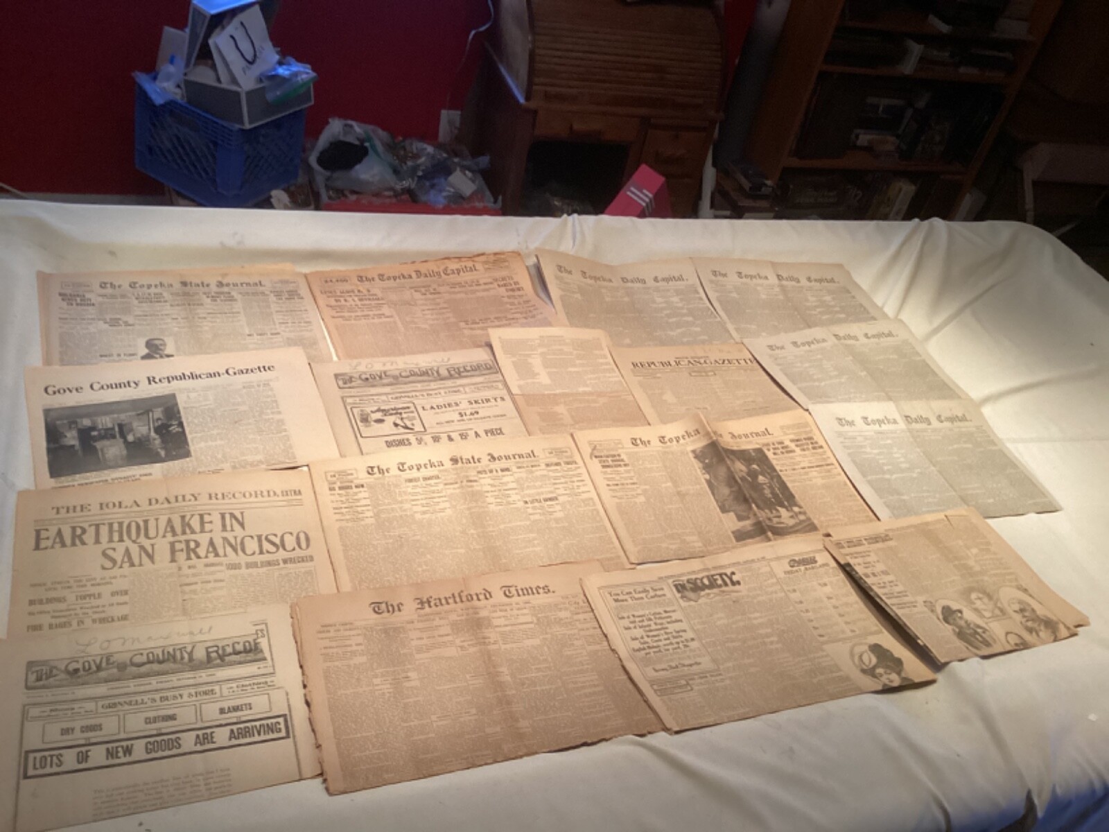 Collection Vintage Antique 1800\'s-early 1900\'s newspapers S.F. Earthquake