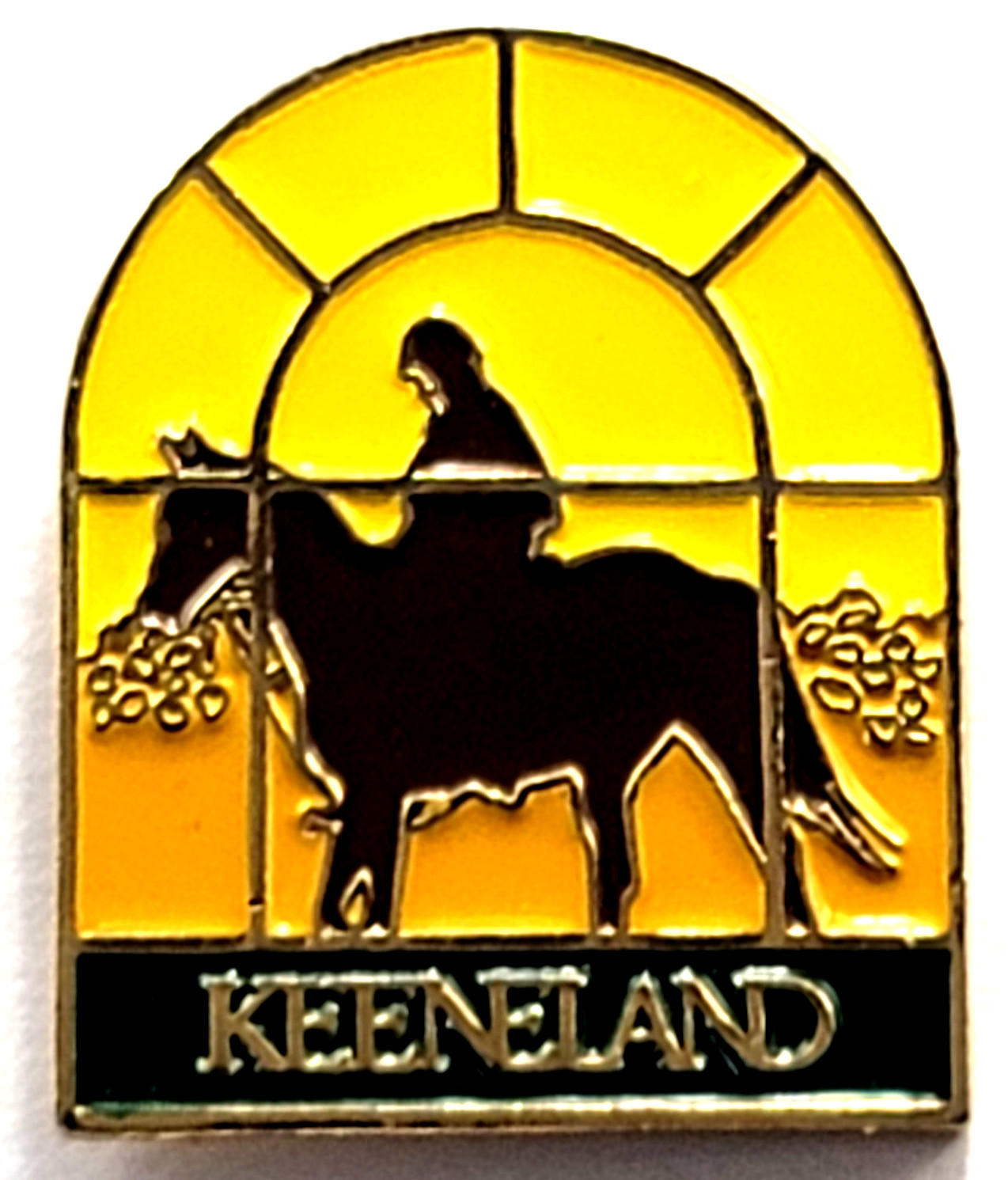 Keeneland Horse Racing Jockey Silhouette Kentucky Thoroughbred Track Travel Pin