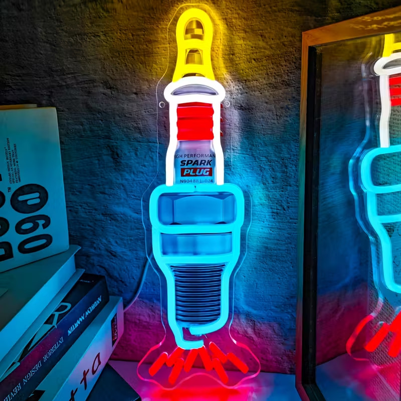 🚘SPARK PLUG Neon/LED Sign-Great 4 Home/SHOP/GARAGE/MANCAVE.See My Other Listing