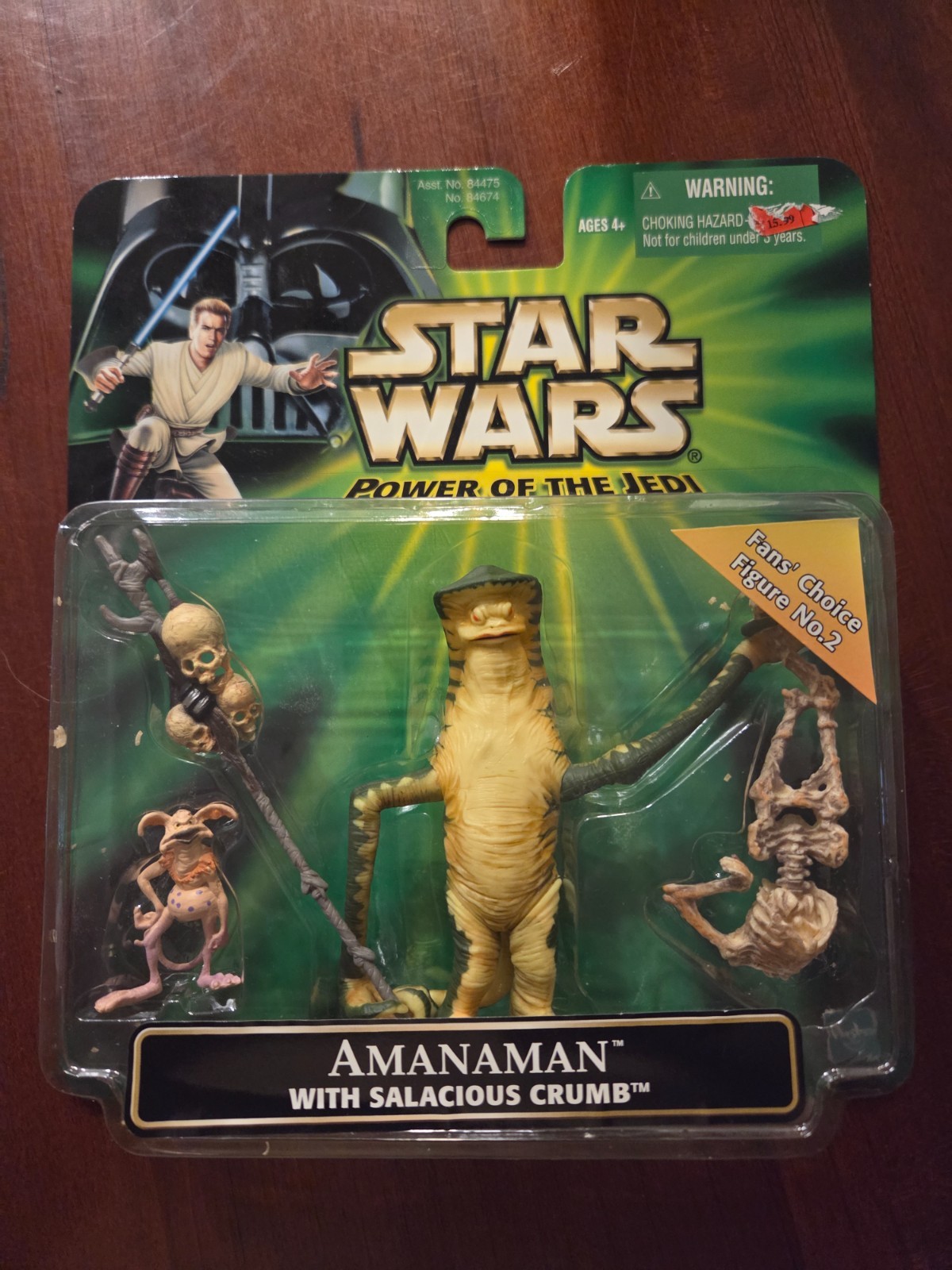 2001 Hasbro Star Wars Fans' Choice Figure #2 Amanaman with Salacious Crumb