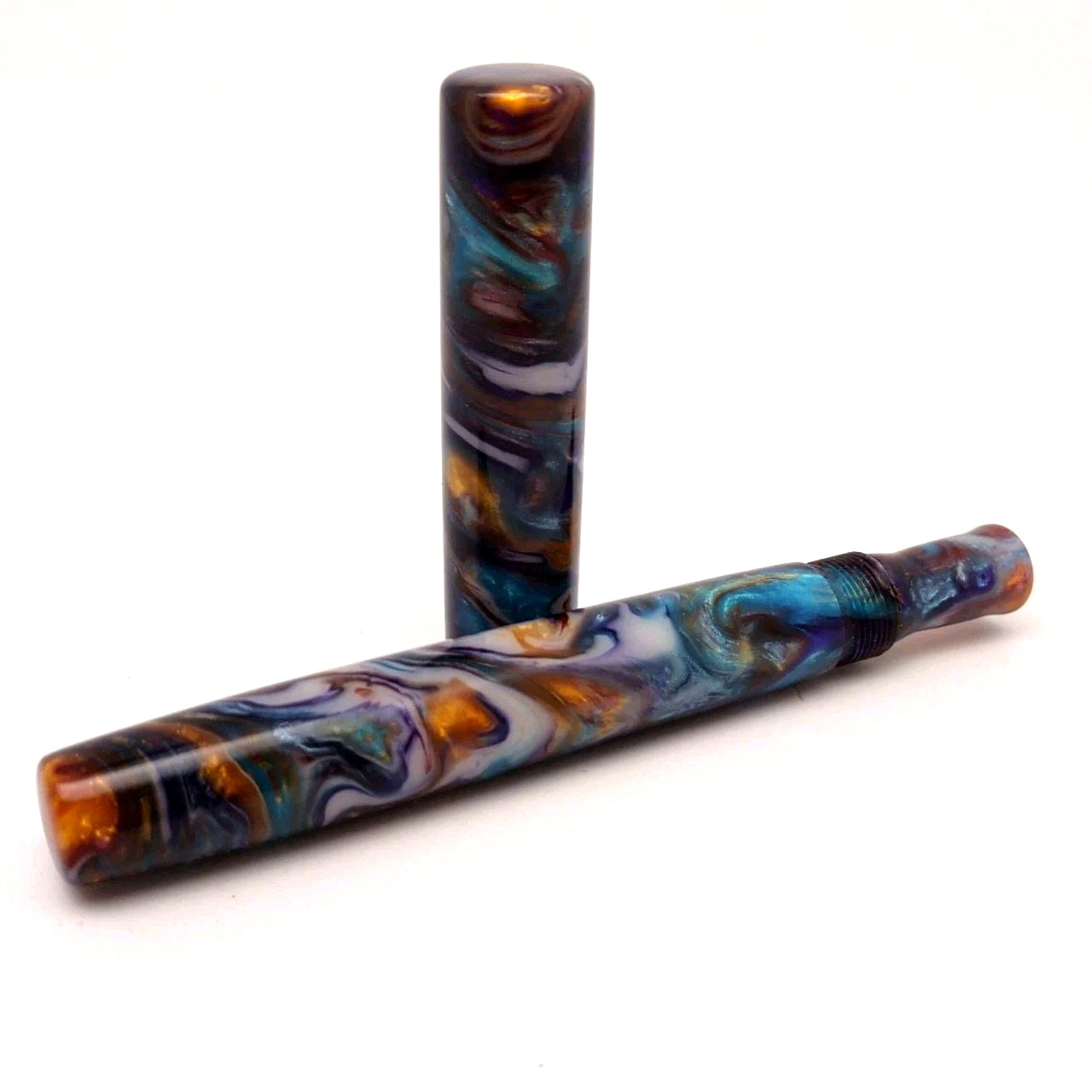 Gorgeous Custom Fountain Pen Resin BLANK CASE (NO PEN) Gorgeous Multi Swirl WOW