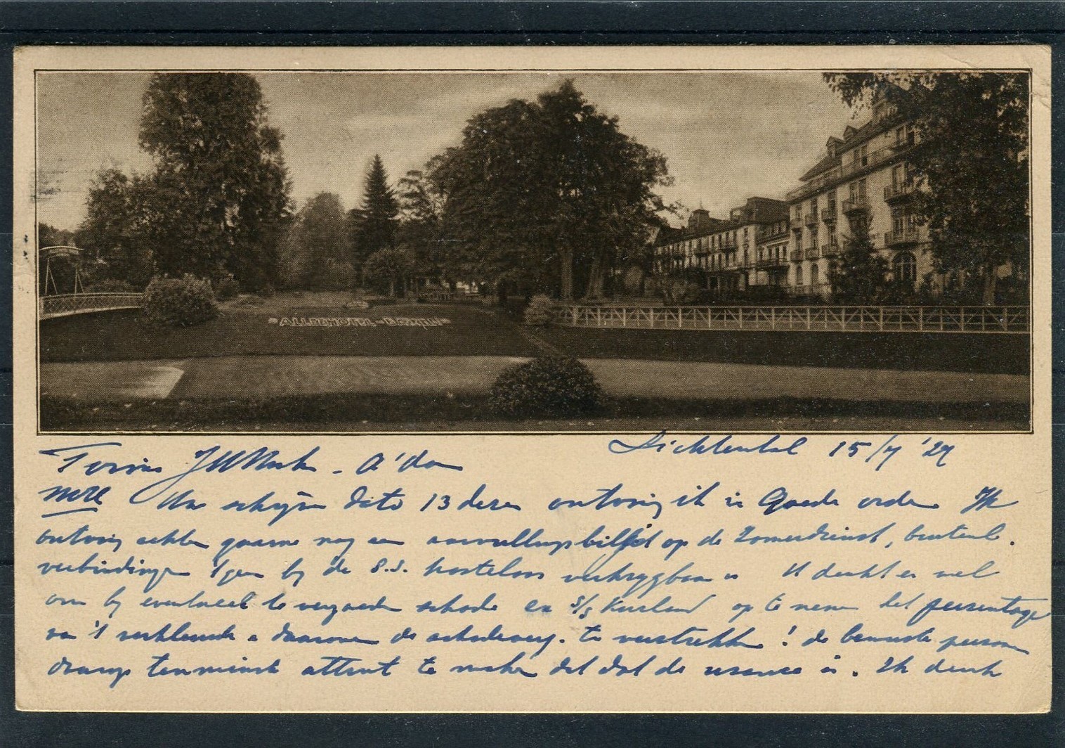 Postcard Baden-Baden-Lichtental on Lichtentaler Allee - 00887