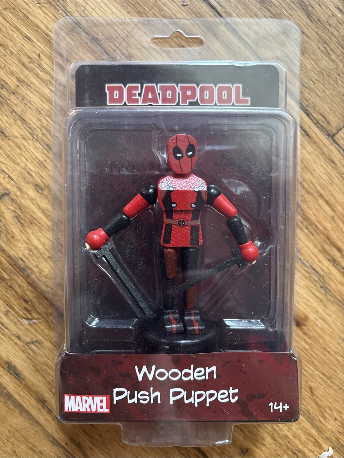 2017 Marvel Comics Deadpool Wooden Push Puppet Entertainment Earth Exclusive LE 