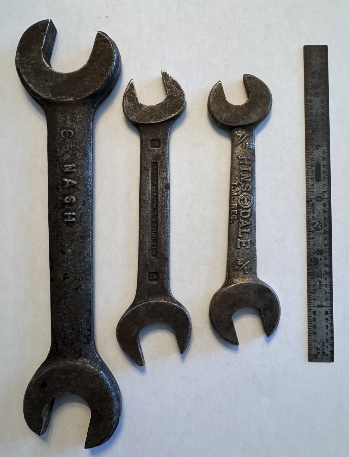Lot of 3 Vintage Wrenches Gedore - Vanadium , Nash 3 & Hinsdale Ruler no. 304