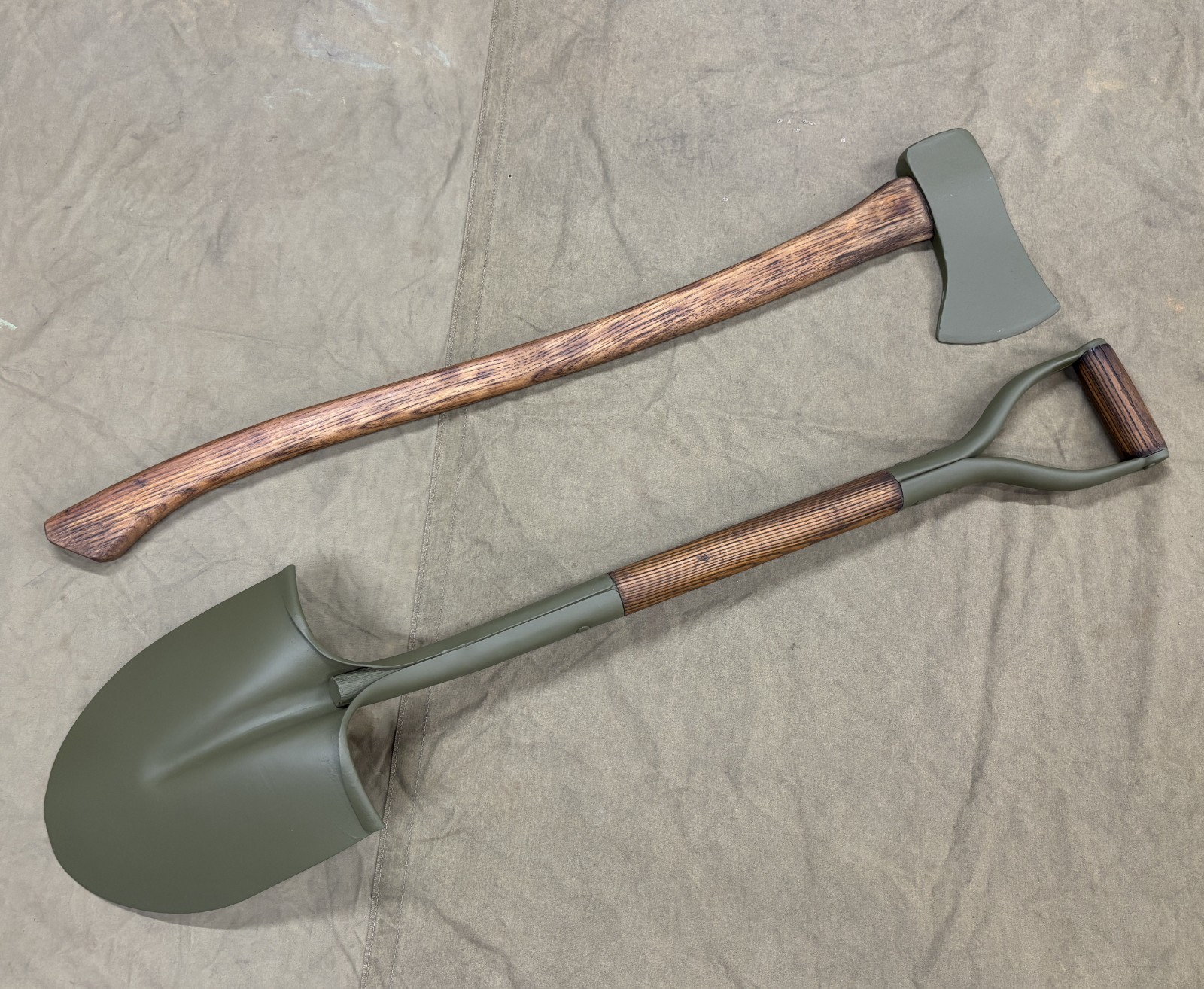 US ARMY MILITARY VEHICLE SHOVEL & AXE - MATCHING SET - WILLYS JEEP MB FORD GPW