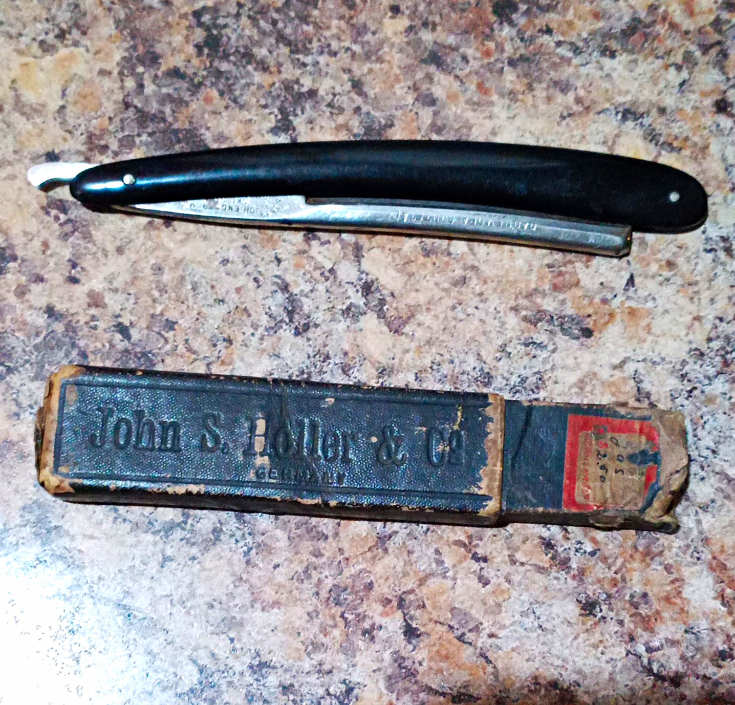Antique Johan Engstrom Eskilstuna Sweden Straight Razor Medailler 1889 w/Box