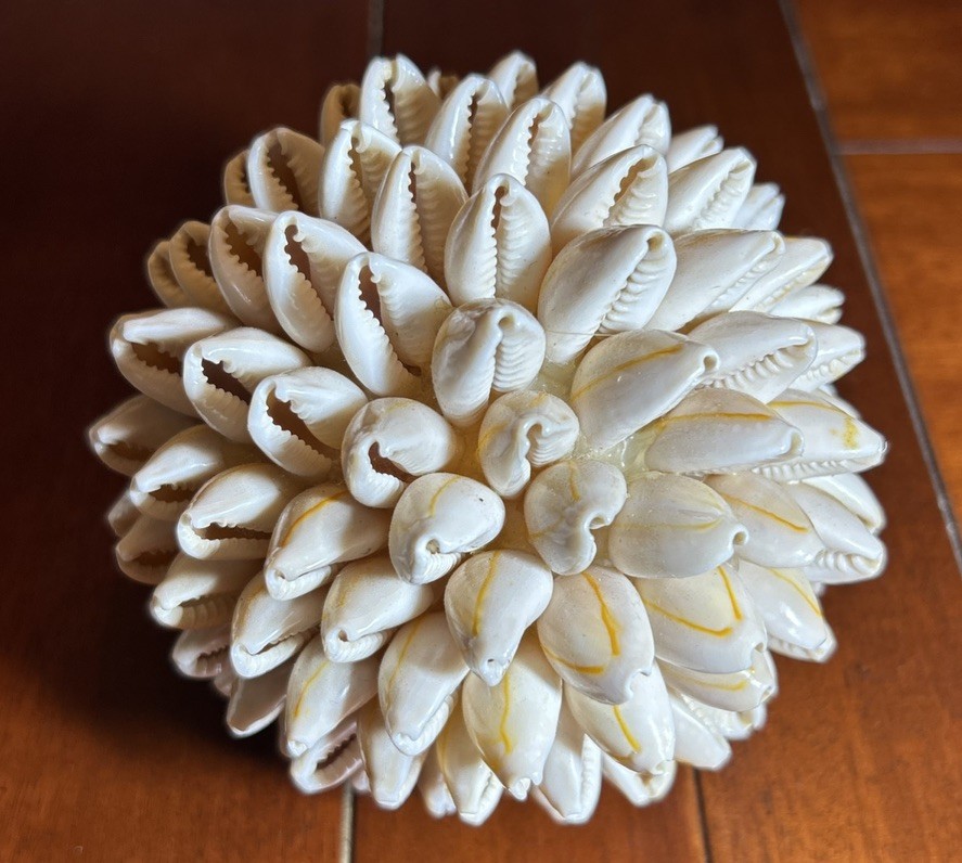 VTG Sea Shell Orb Ball Nautical Beach Ocean Decor 4.5 Inch Seashell Centerpiece