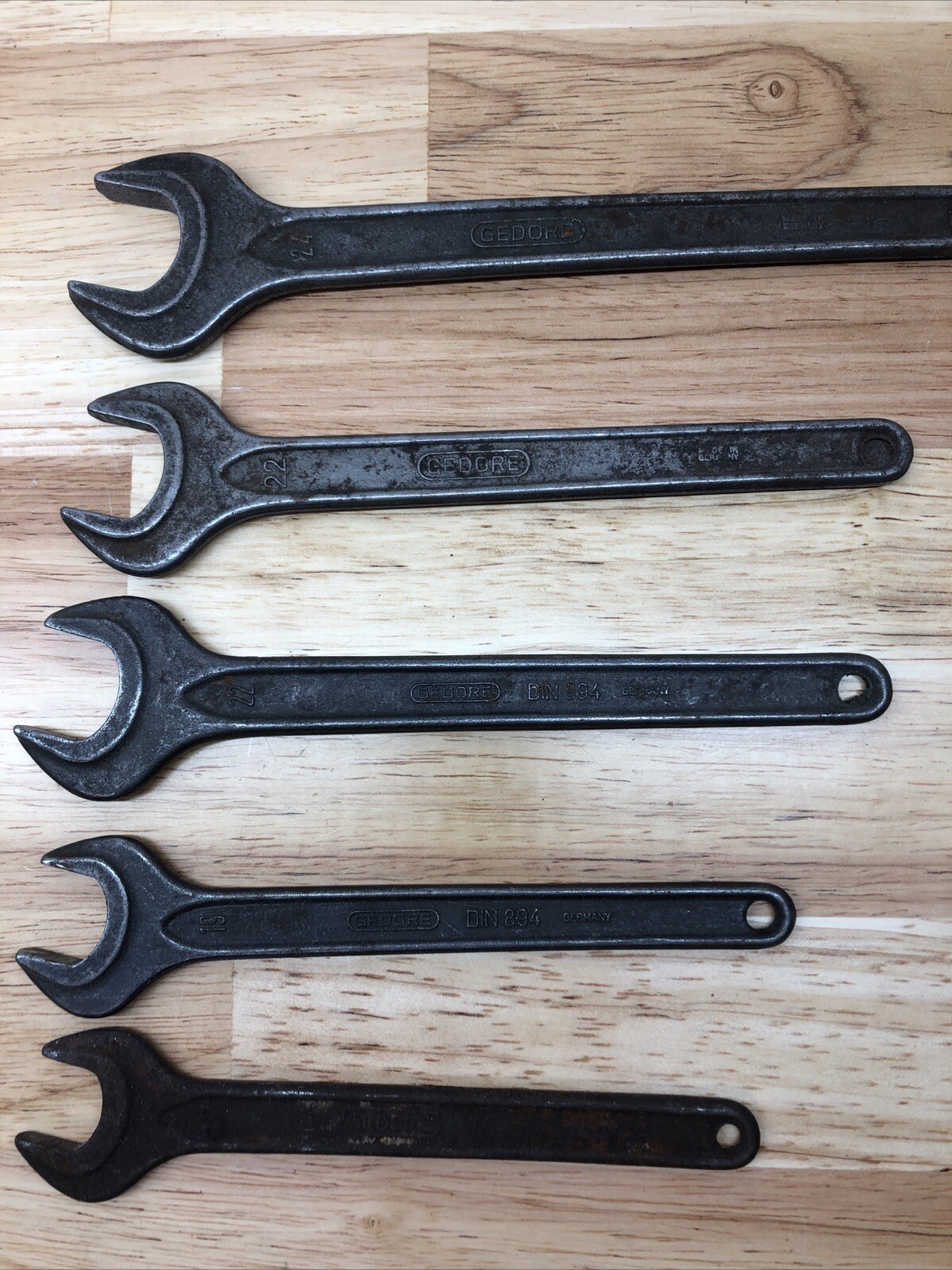 Vintage LOT Tools GEDORE Wrench Open End Germany DIN 894