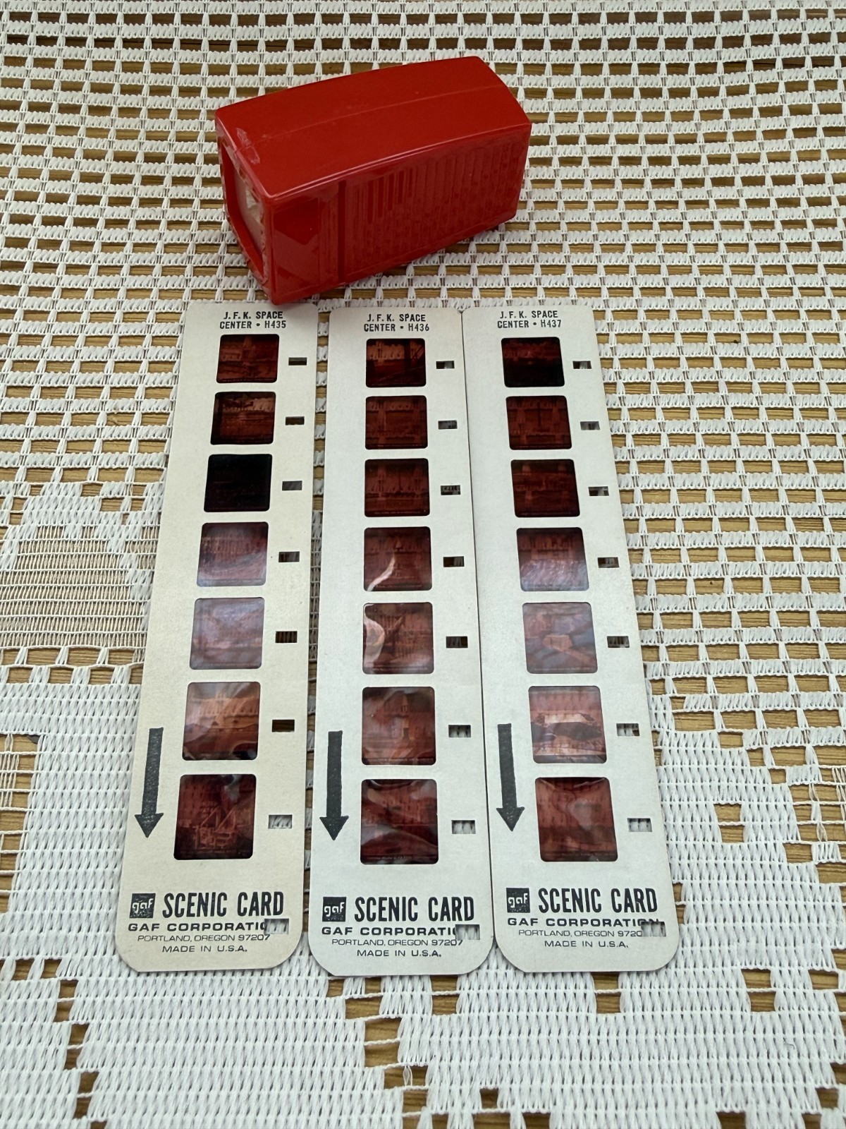 Vintage J.F.K. Space Center H435, H436 & H437 Retro Scenic Card Slide Strips