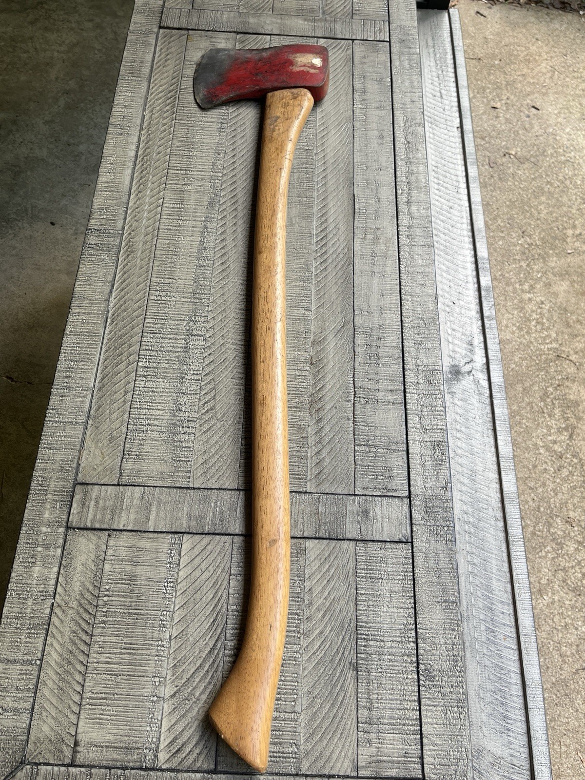 Vintage True Temper Wood Slasher Axe Original Hickory Handle F1 Stamped