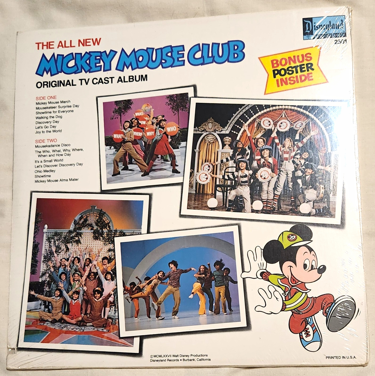 Vintage The All New Mickey Mouse Club 1977 Vinyl LP Record Album Poster Magazine