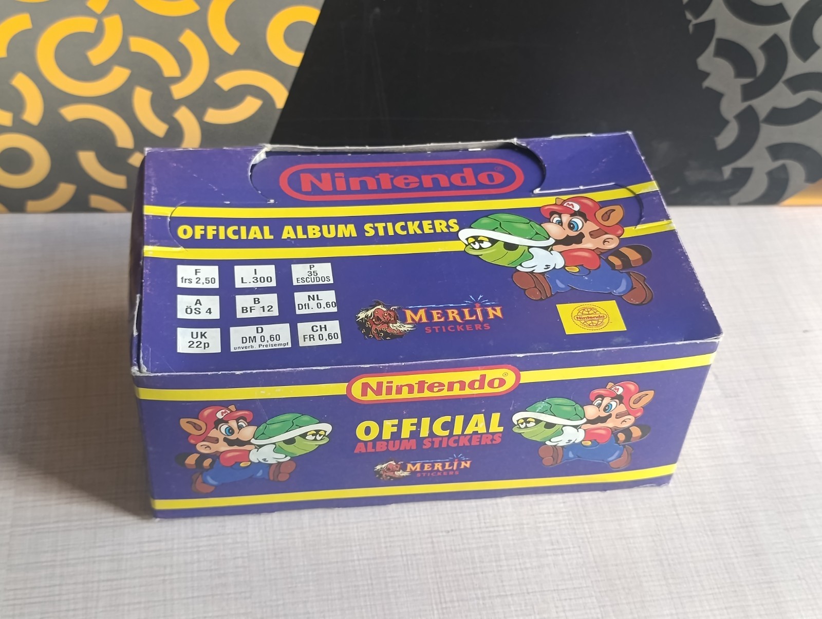 Merlin NINTENDO 1992 box 100 packs packets tute sobres bustine Super Mario Zelda