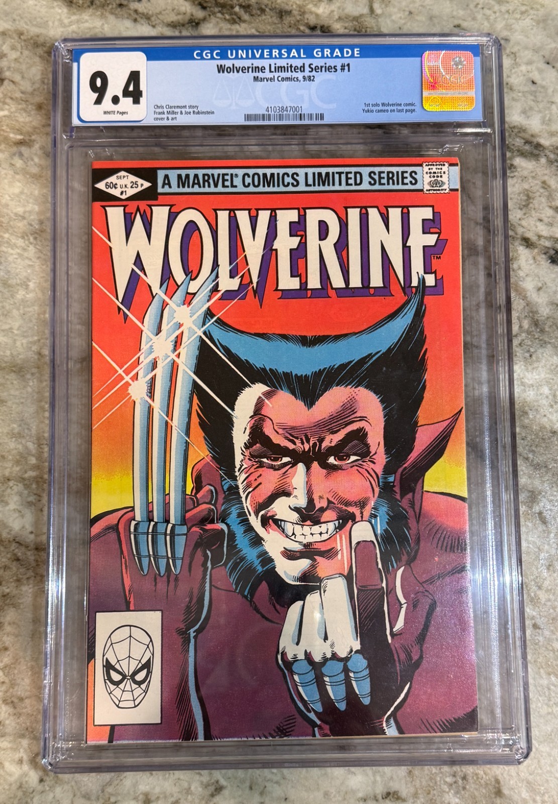 WOLVERINE LIMITED SERIES #1 (1982).  CGC - 9.4 ⭐ Frank Miller & Chris Claremont