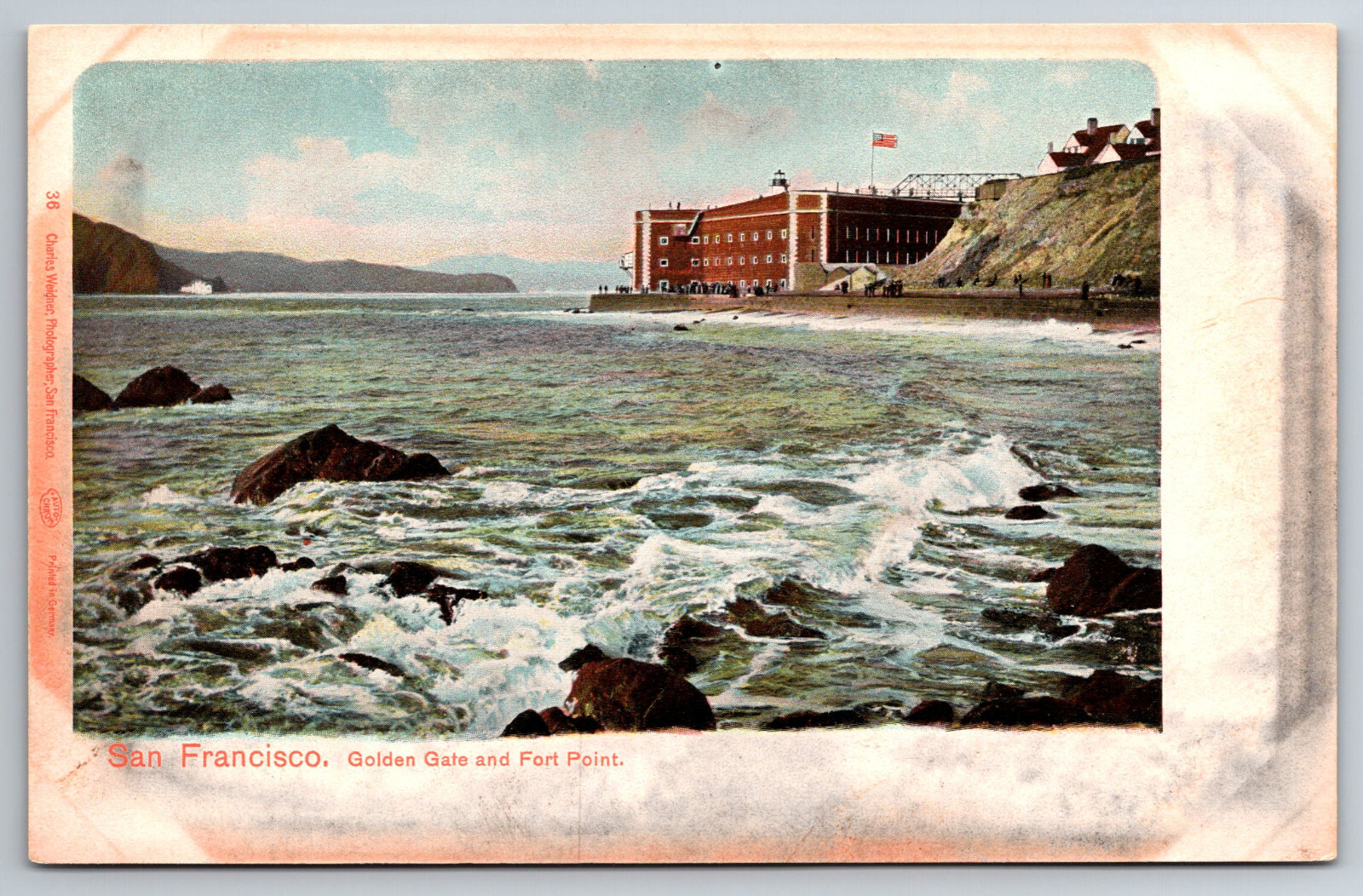 Vintage Postcard CA San Francisco Golden Gate and Fort Point Open Back 