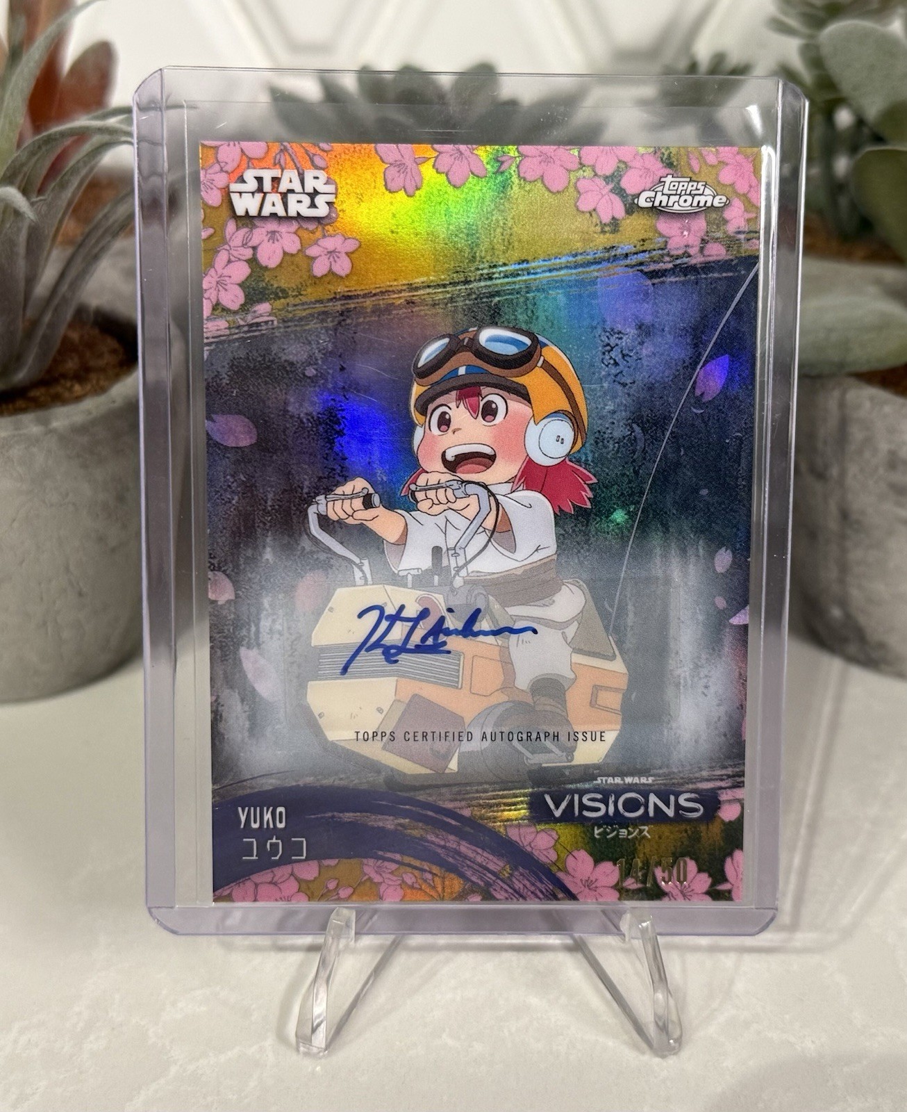 2026 Topps Chrome Star Wars Liam Karlson as Yuko Visions Auto Gold Refractor /50