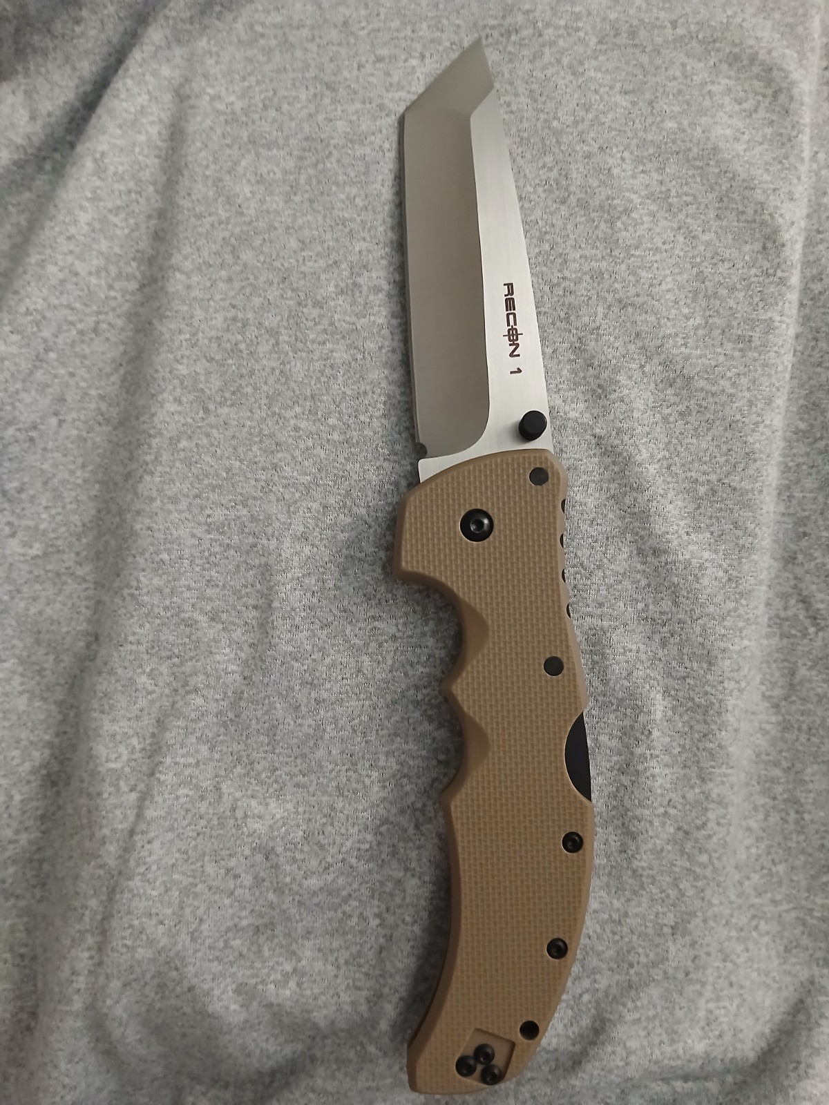 Cold Steel Recon 1 Coyote Tan CTS*HXP tanto Steel Grn Handle Plain Edge