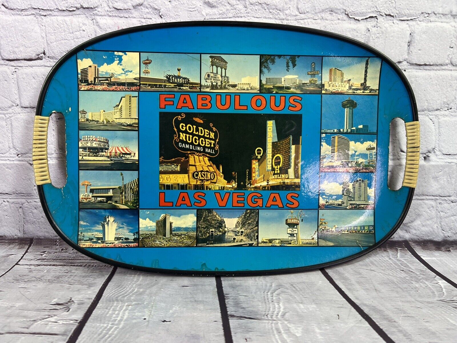 vtg 60's 70's Fabulous Las Vegas Landmark Casino Hotels Tray Souvenir