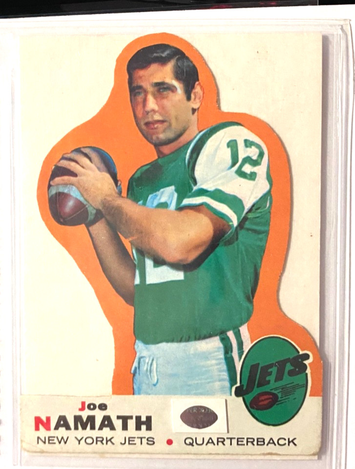 FOOTBALL: JOE NAMATH 1969 TOPPS CARD #100 (CROPPED)