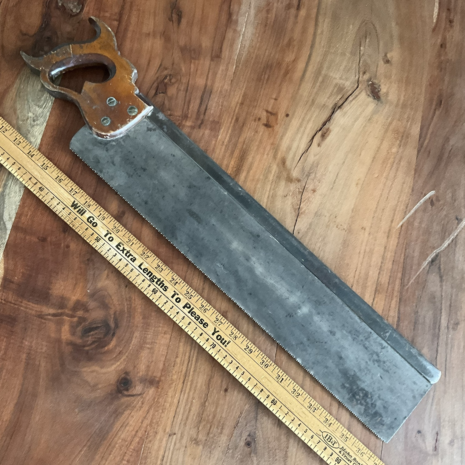 RARE The Fulton Saw Spring Steel Hand Made Hand Filed Hand Set Back Saw RARE The Fulton Saw Spring Steel Hand Made Hand Filed Hand Set Back Saw
