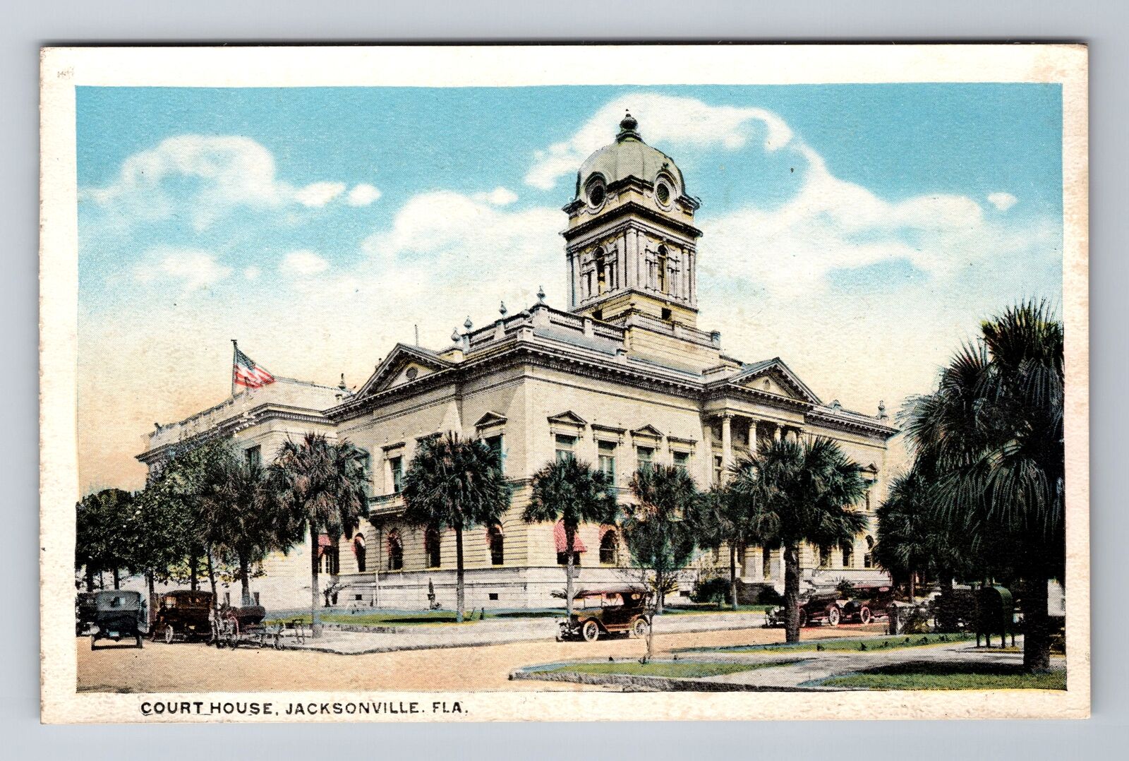Jacksonville FL-Florida, Court House, Antique, Vintage Souvenir Postcard