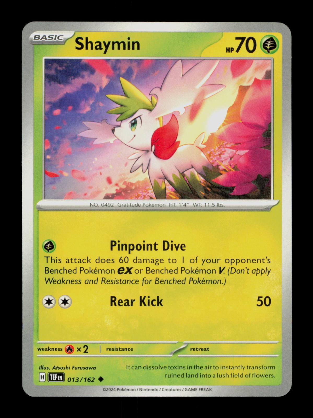 Shaymin 013/162 Temporal Forces Pokemon  Trading Card TCG