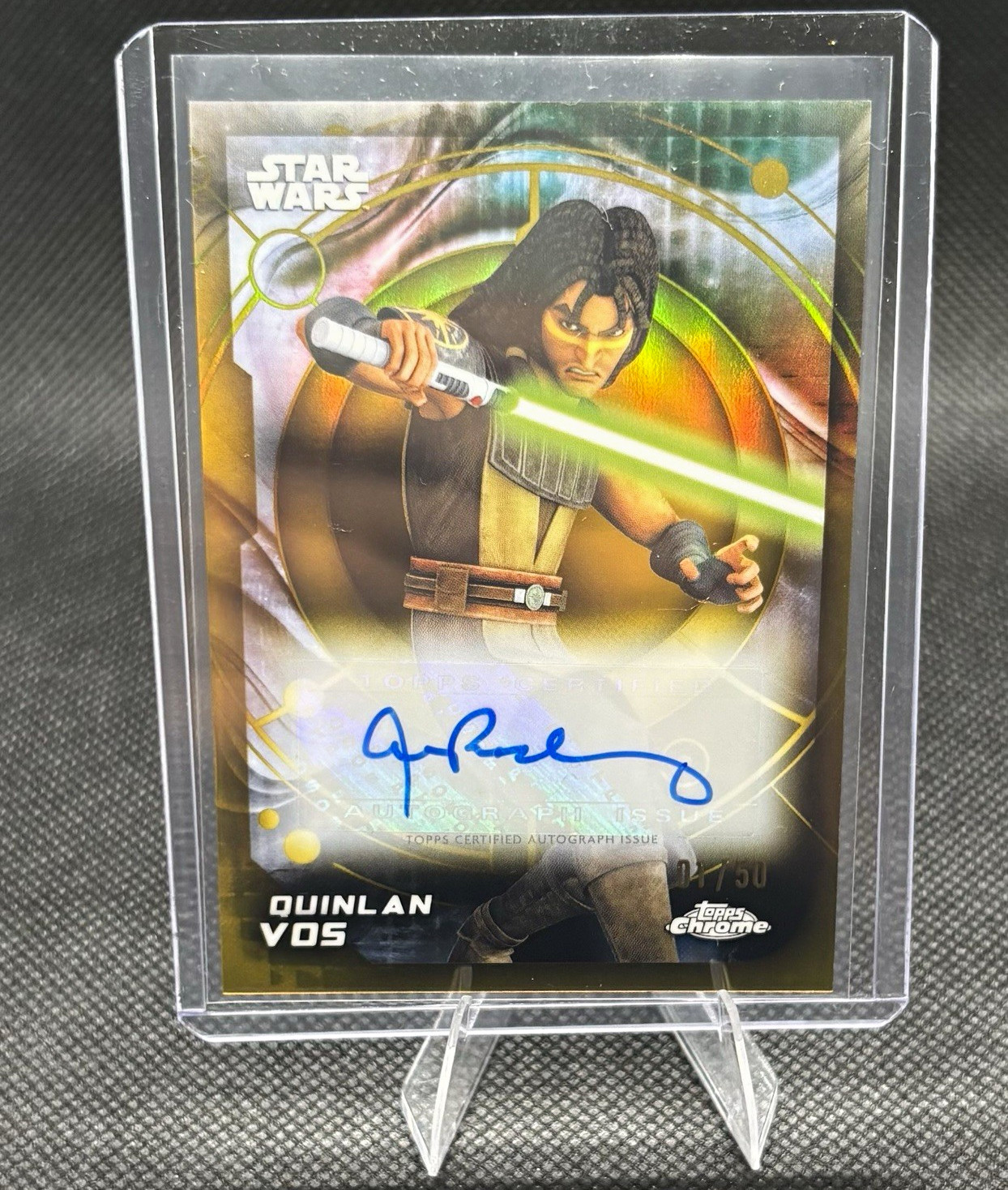 Topps 2026 Chrome Star Wars Quinlan Vos Al Rodrigo Hard Signed Auto 01/50 alpha